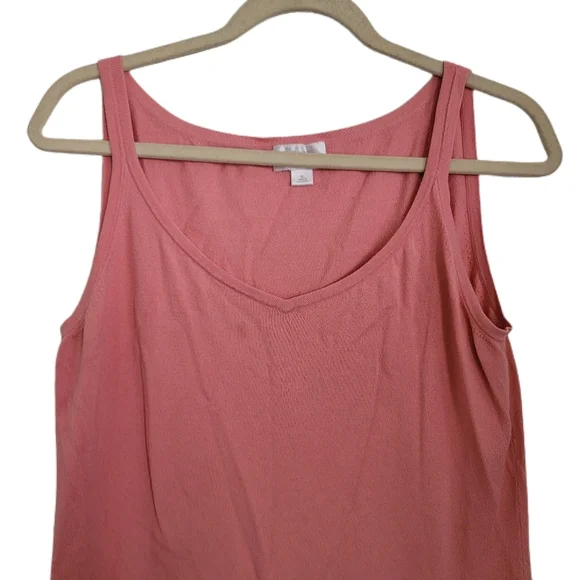 Ann Taylor LOFT Top Womens XL Pink Sleeveless Knit Tank Top - Picture 2 of 7